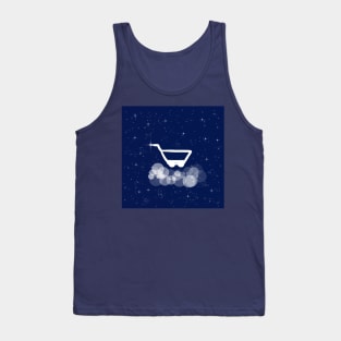 Shopping, shop, trolley, shopping cart, seller, buyer, technology, light, universe, cosmos, galaxy, shine, concept Tank Top